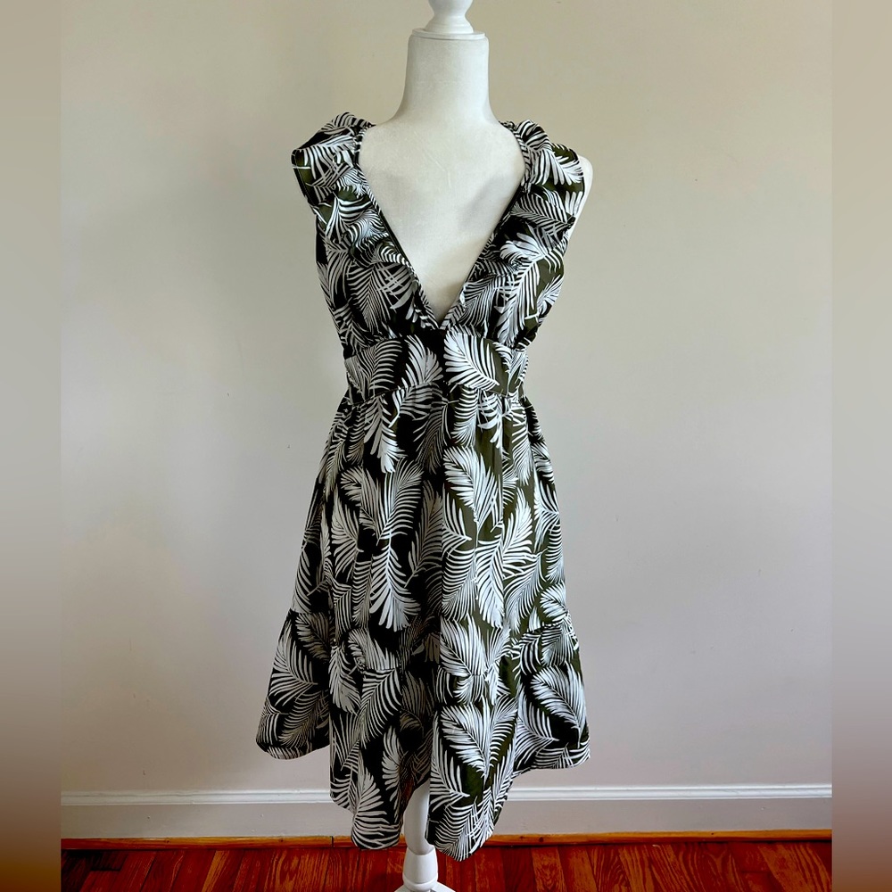 Tropical Beach Ruffle Crossback Dress